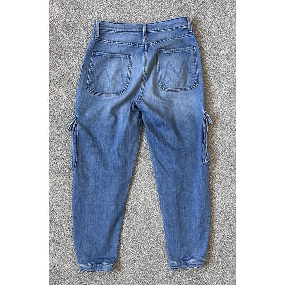 Mother The Curbside Cargo Flood Jeans Size 30 Herbal Remedy Denim - Picture 9 of 9
